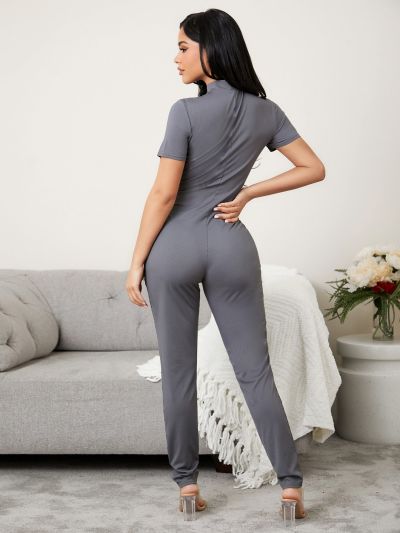 Hidden Zipper Front Sleep Jumpsuit