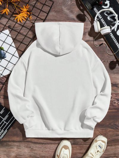 Teen Boy Loose Fit Casual Hoodie With Letter Print, Suitable For Autumn And Winter