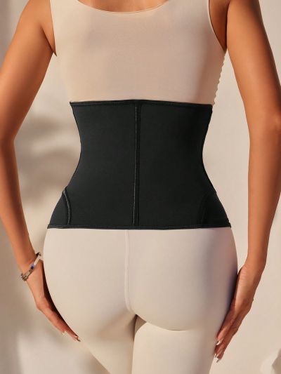 SHEIN Solid Hook And Eye Front Waist Trainer