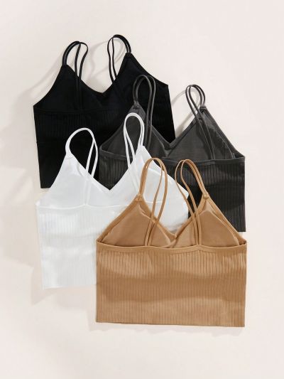 Women's Solid Color Ribbed Camisole Tank Top