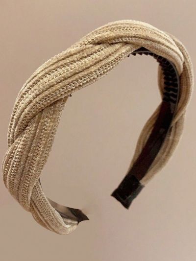 1pc Multicolor Women's Headband With Crossed Knotted Bow, Teeth Comb And High Crown Design, Suitable For Dating, Party, Daily, Home, Work Use And Wear