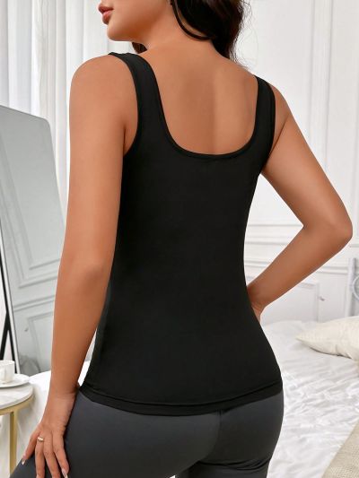 Women's Black Thermal Sleeveless Vest