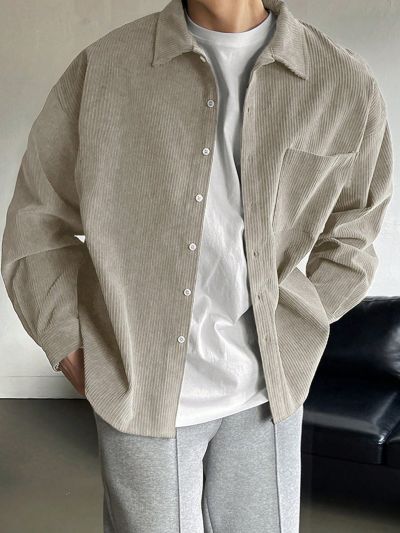 DAZY Men's Relaxed Fit Long Sleeve Pocket Shirt