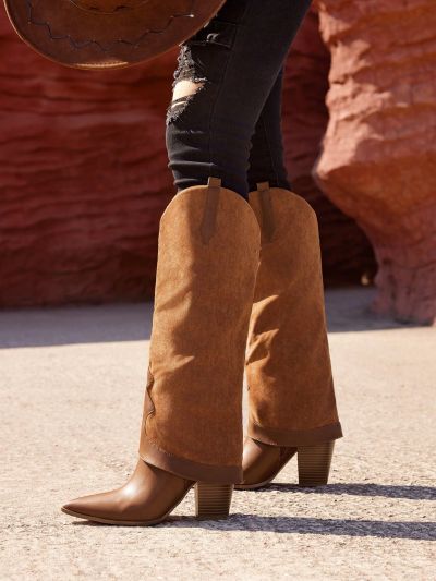 Styleloop Women's Fashionable Zipper Closure Chunky Heel High Boots