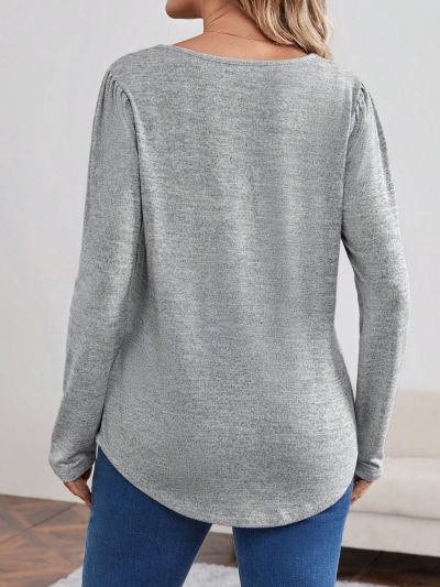 SHEIN Maternity Square Neckline Pleated T-shirt