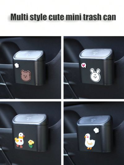 Car Cartoon Cute Garbage Bin, Car Side Door Hanging Storage Box Mini Creative Garbage Bin For Car And Home Use
