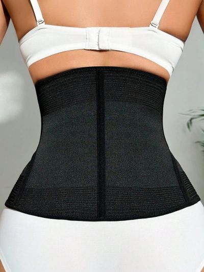 1pc Solid Color Hook-eye Closure Waist Trainer Belt