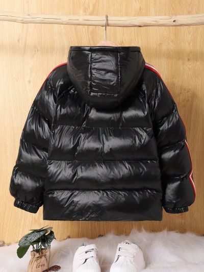 SHEIN Tween Boy 1pc Hooded Puffer Coat