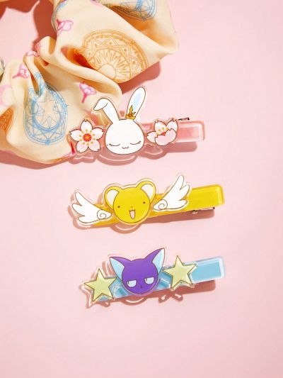 SHEIN X Cardcaptor Sakura Animal Shaped Hair Clip Set, 3pcs