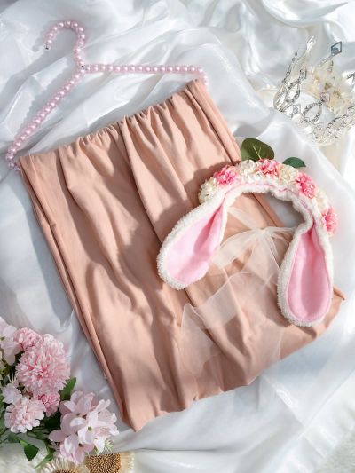 Baby Girl Easter Flower & Bunny Hair Accessories 2pcs/Set Newborn Photography Wraps Blanket 2pcs/Set Photo Props