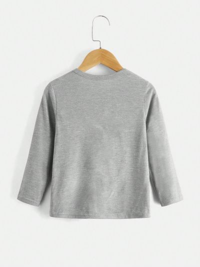 SHEIN Kids EVRYDAY Young Boy Casual Comfort Long Sleeve T-Shirt