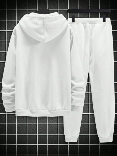 Men'S Letter Printed Hoodie And Sweatpants Set