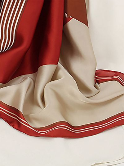 1pc Fashionable Ladies' Printed Geometric Design Satin Shawl, Perfect For Vacation & Daily Wear