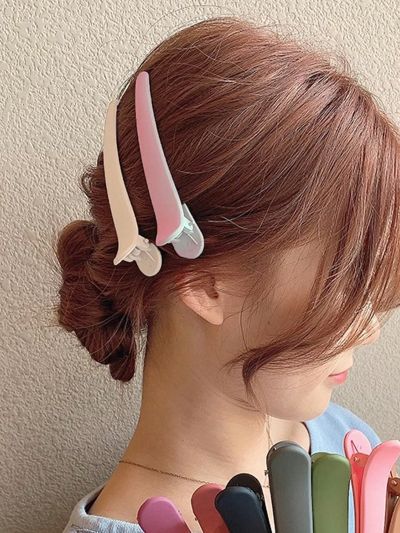 6pcs Traceless Matte Finish Hair Clip Set, Multifunctional Duckbill Clips For Makeup, Facial Cleansing, Hair Styling And Decoration