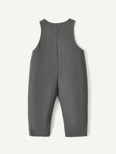 Cozy Cub Baby Boy Cartoon Graphic Pinafore Jumpsuit And Patched Detail Pocket Front Pinafore Jumpsuit