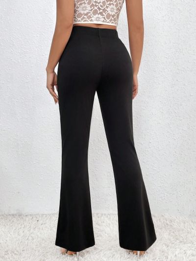 SHEIN Privé Solid Color Flare Pants