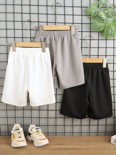 SHEIN Kids Cooltwn Boys' (Toddler/Little Kid) Letter Printed Shorts