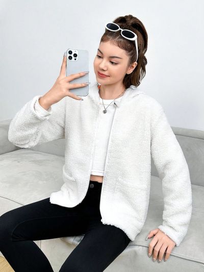 Teen Girls' Casual Elegant Warm Lined Floral Jacket