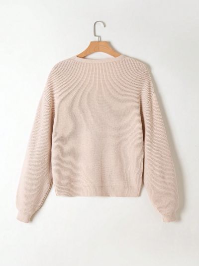 Teen Girls' Solid Color Drop-Shoulder Cardigan With Open Front