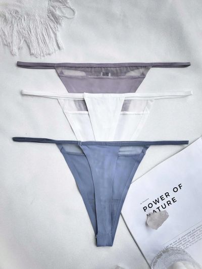 3pcs Seamless Mesh G-String Panties