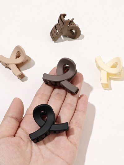 5pcs/set 4cm Matted Brown Crossed Hair Claws