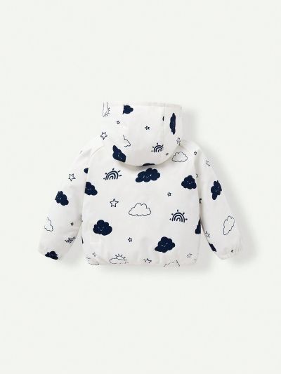 Cozy Cub Baby Boys' Cartoon Pattern Hooded Jacket With Raglan Sleeves