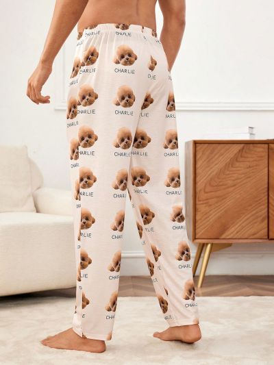Men's Letter Dog Printed Lounge Pants