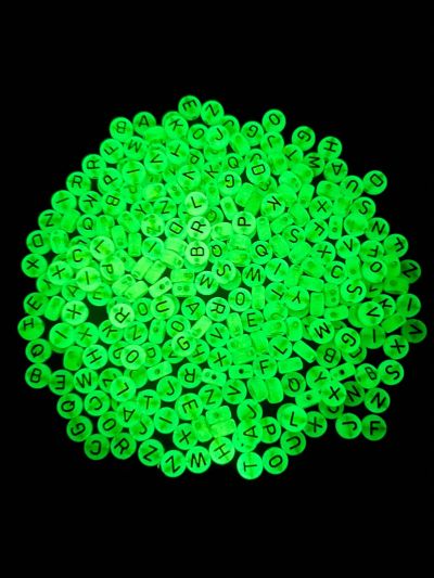 200pcs Gold-color Luminous Alphabet Beads For Diy Jewelry Making
