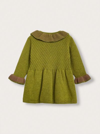 SHEIN Kids EVRYDAY Little Girls' Color Block Round Neck Casual Sweater Dress