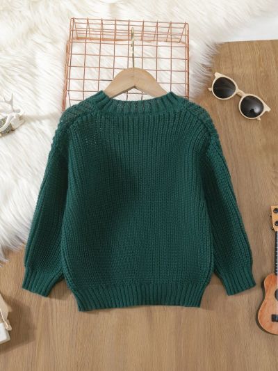 Toddler Girls' Drop ShoulderSweater With Straps