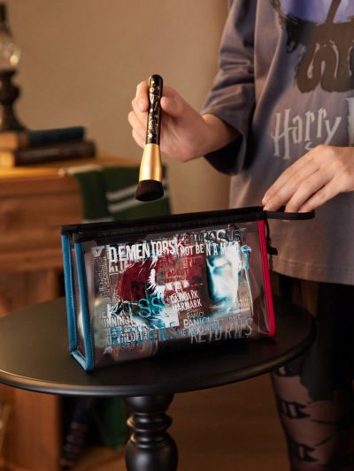 HARRY POTTER X SHEIN Black Transparent Handheld Cosmetic Bag