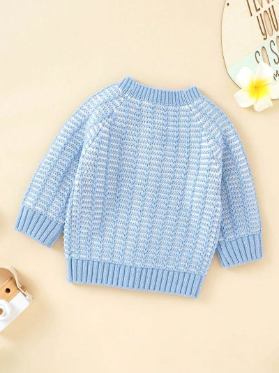 Baby Boy Button Front Raglan Sleeve Cardigan