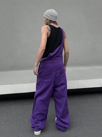 Men'S Denim Overalls With Pockets