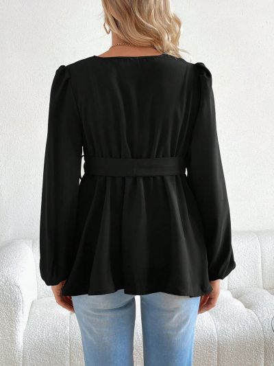 SHEIN V-neck Long Sleeve Maternity Top