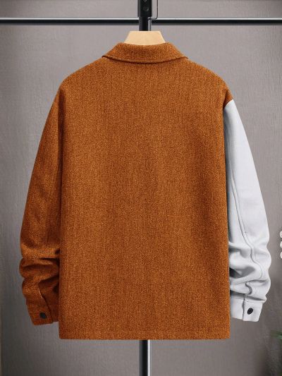 Manfinity Men's Overcoat With Contrast Color Front Pockets