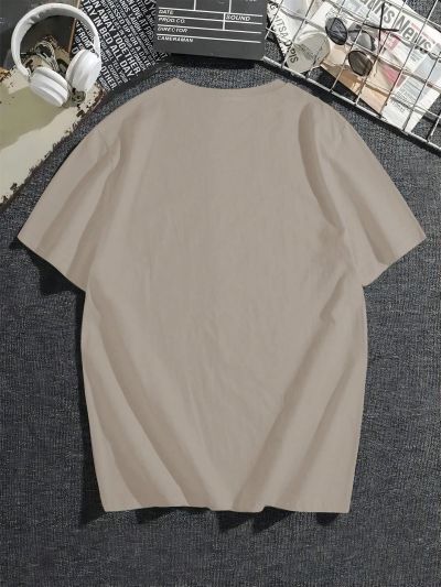 Men's Plus Size Slogan Printed Short Sleeve T-shirt