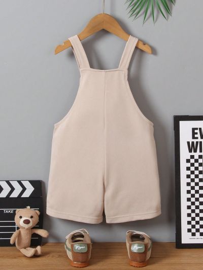 SHEIN Kids QTFun Little Boys' Cartoon Printed Overall Shorts