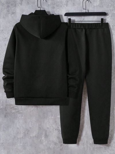 Men'S Letter Print Hoodie And Sweatpants Set