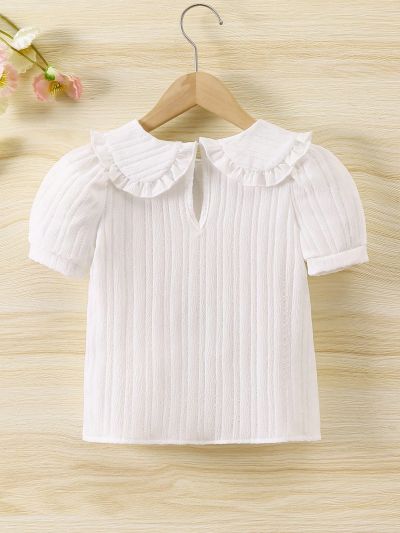 SHEIN Kids EVRYDAY Girls' (Little) Doll Collar Shirt