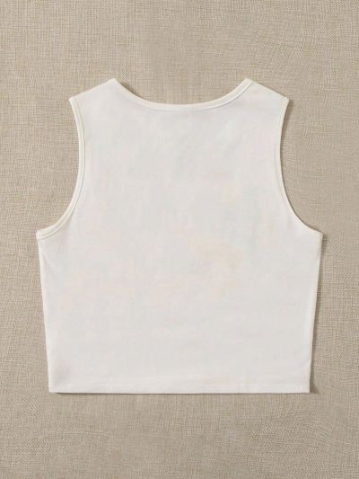 Teen Girl Casual Graphic Sleeveless Tank Top For Summer