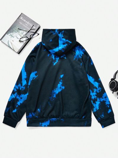 SHEIN Tween Boy Tie Dye Letter Graphic Hoodie