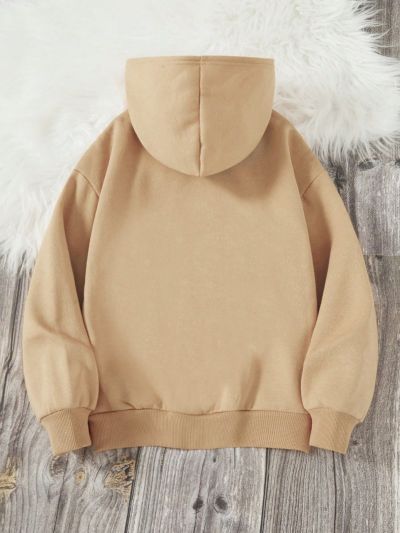 SHEIN Tween Boys' Casual Lizard Pattern Long-Sleeved Hooded Sweatshirt Suitable For Autumn And Winter