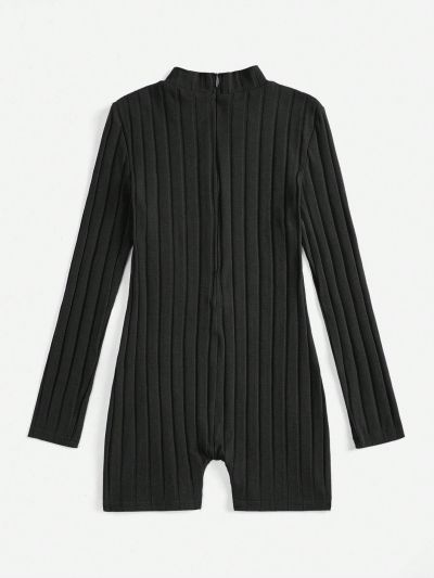 SHEIN Tween Girl Letter Patched Detail Romper