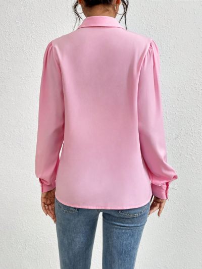 SHEIN Privé Women's Elegant Loose Fit Shirt With Suit Collar