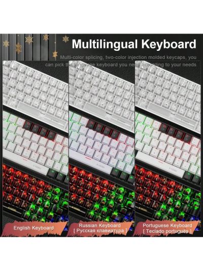 E-YOOSO Z686 USB 60% Mini Mechanical Gaming Keyboard Blue Red Switch 68 Keys Wired detachable cable for computer PC