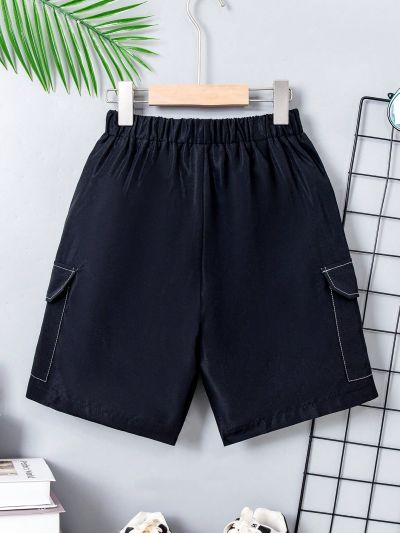 SHEIN Boys (Large) Topstitched Multi-Pocket Zhangzi Casual Shorts