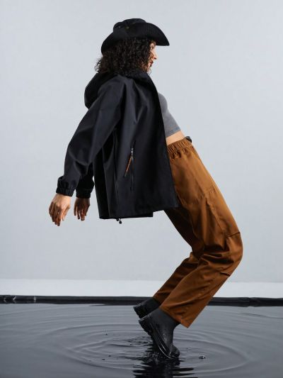 In My Nature Color-Blocking Patch Detail Zipper Front Hooded Outdoor Jacket