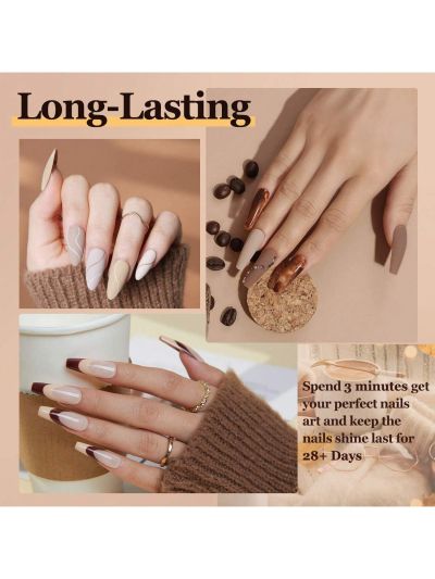 modelones Brown Gel Nail Polish Set, 6 Colors Nude Gel Polish Winter Grey Neutral Soak Off Gel Nail Polish Kit, All Seasons Skin Tones Fall DIY Salon at Home Gifts for Women Girls