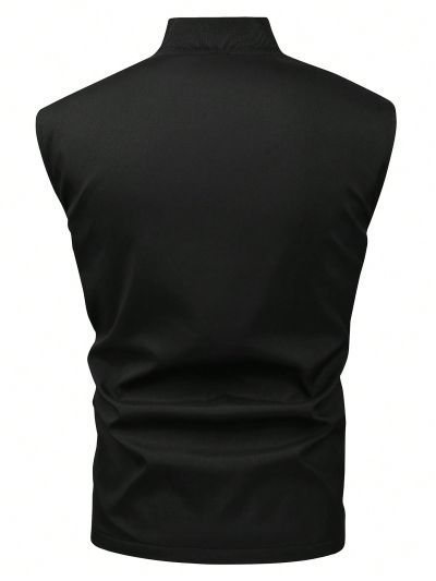 Men's Stand Collar Outdoor Vest Jacket