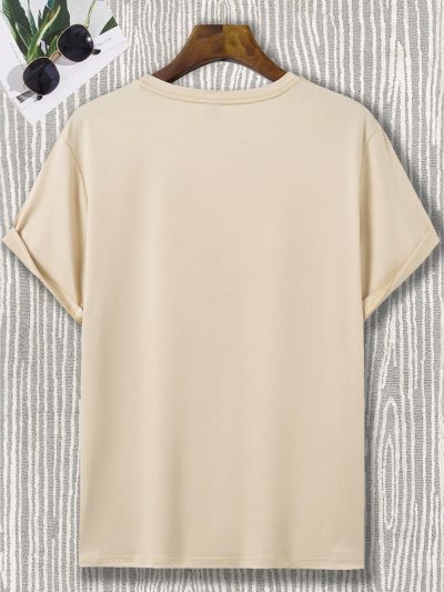 Manfinity Men'S Short Sleeve T-Shirt With Slogan And Bear Print